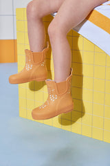 Peach Short Colour-Changing Kids Wellies