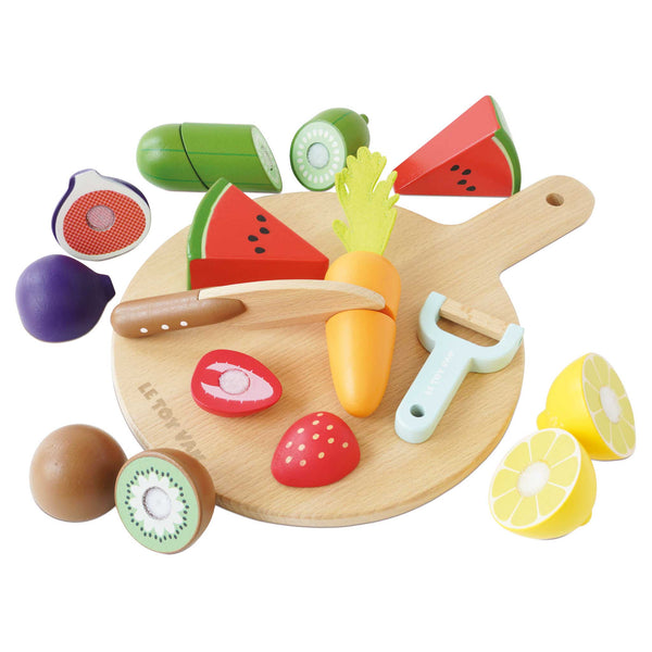 Wooden Chopping Board & Sliceable Play Food