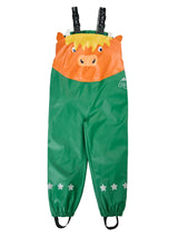 Frugi Character Puddle Buster Trousers - Holly Green/Cow