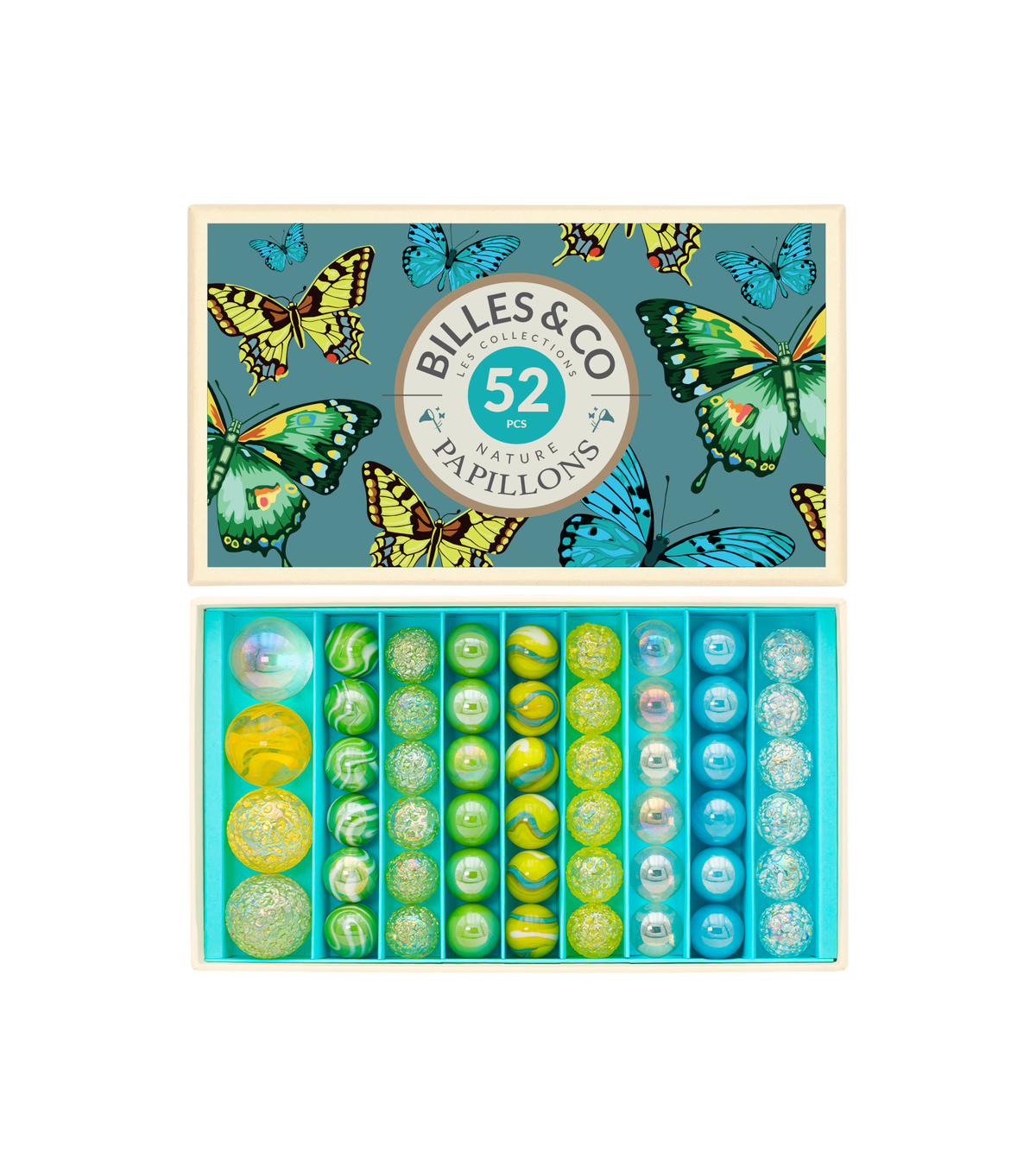 Box of 52 Butterfly Marbles