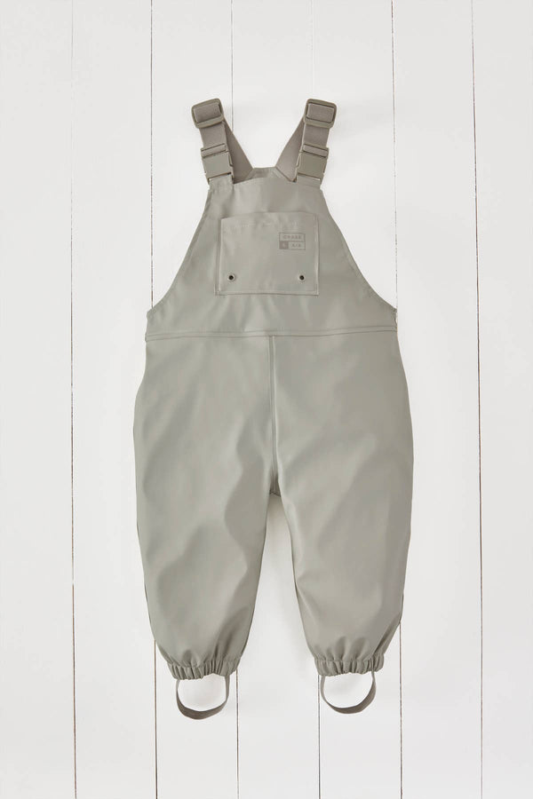 Geothermal Grey Kids Waterproof Rain Dungarees