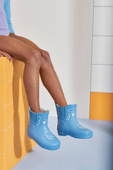 Cornflower Blue Short Colour-Changing Kids Wellies