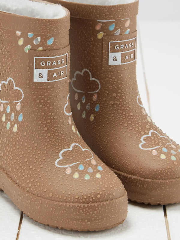 Fudge Brown Colour-Changing Kids Wellies