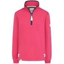 Ladies Cherry/Sign Post Lazy Jacks Wells-Next-the-Sea Printed 1/4 Zip Sweatshirt