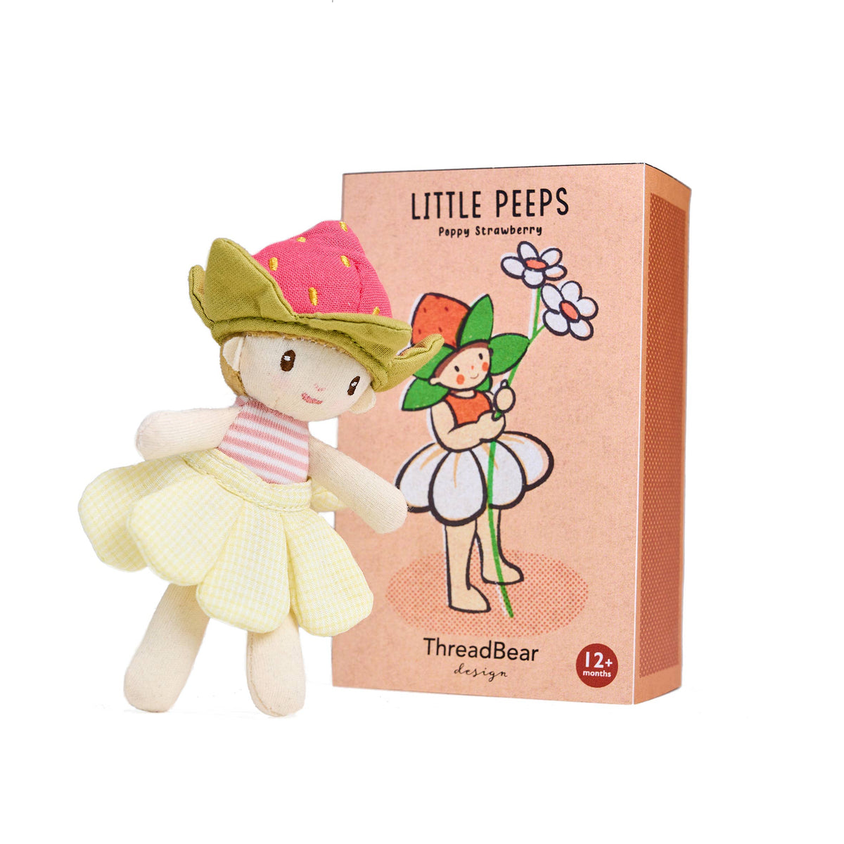 ThreadBear Little Peeps Poppy Strawberr - Matchbox doll 12cm