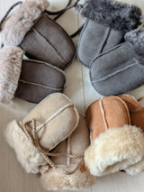 Sheepskin Baby Puddy Mitten - "Keep Safe" Cord