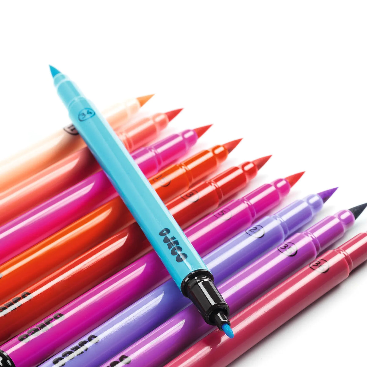 Djeco Colours - 10 Felt Tip Brush Pens Sweet Colours