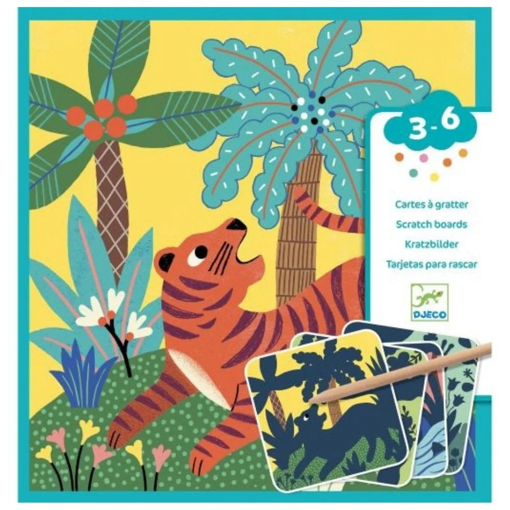 Djeco  Scratch Cards - Big Animals