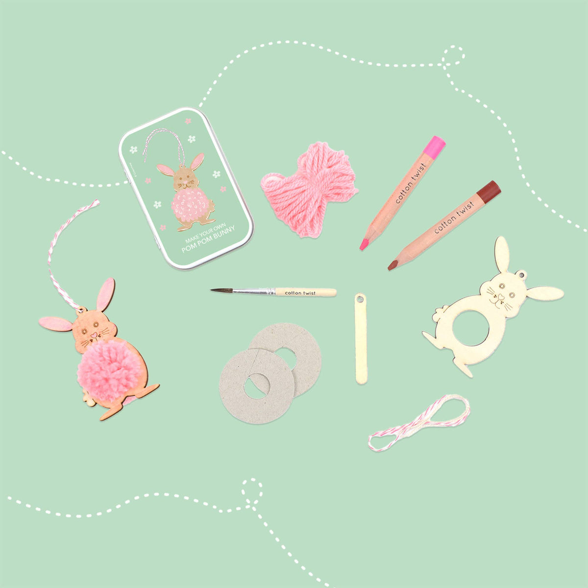 Make Your Own Pom Pom Bunny - Easter Craft Kit