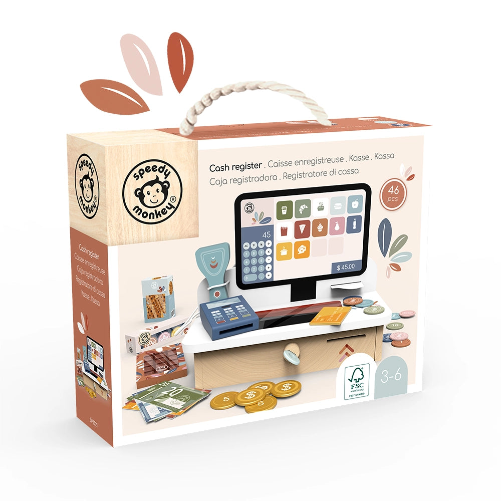 Speedy Monkey Wooden Cash Register