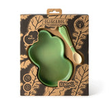 Oli&Carol Kendall the Kale Rubberwood Baby Plate & Spoon Set