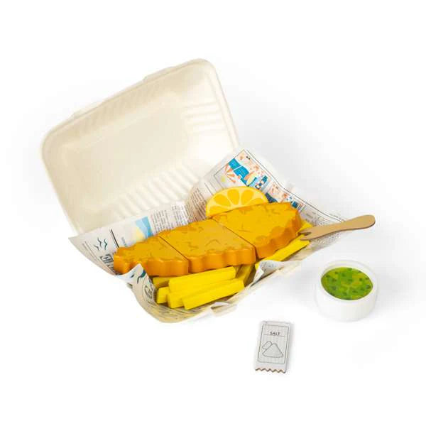 Bigjigs Fish & Chips Wooden Playfood Set