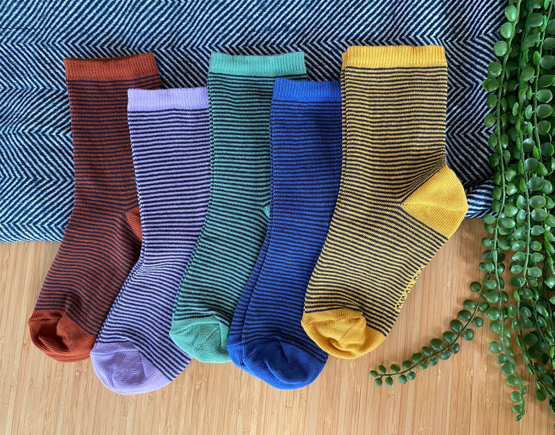 5pk Cotton Stripe Ankle Socks