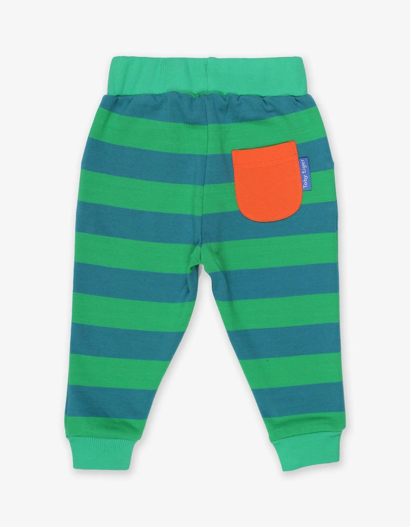 Toby Tiger Organic Striped Joggers - Green