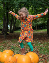 Toby Tiger Organic Pumpkin Print Skater Dress