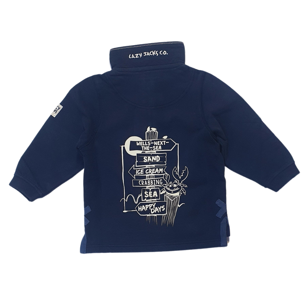 Children's Marine/Sign Post Lazy Jacks Wells-Next-the-Sea Printed 1/4 Zip Sweatshirt