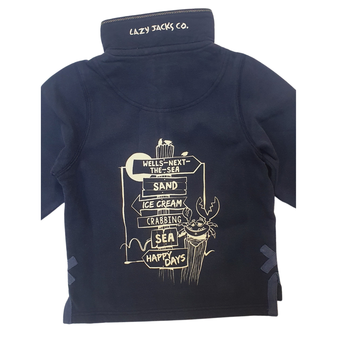 Children's Marine/Sign Post Lazy Jacks Wells-Next-the-Sea Printed 1/4 Zip Sweatshirt