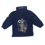 Lazy Jacks Children's Wells-Next-the-Sea Printed 1/4 Zip Sweatshirt - Marine