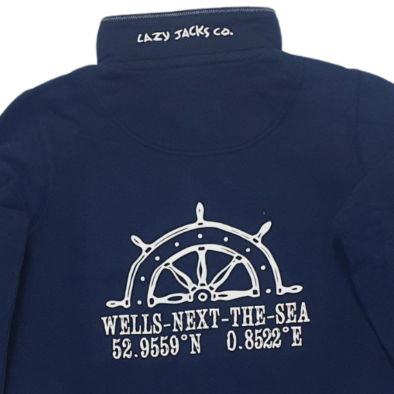 Ladies Twilight/Wheel Print Lazy Jacks Wells-Next-the-Sea Printed 1/4 Zip Sweatshirt