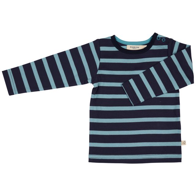 Pigeon Organics T-shirt Breton Stripe - navy/blue