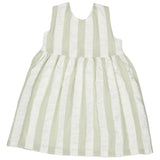 Pigeon Cross-back dress (seersucker wide stripe) - sea foam