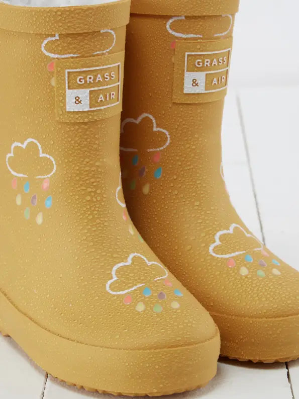 Grass+Air Ochre Colour-Changing Kids Wellies