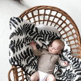 PLANT PRINT MUSLIN BLANKET - reversible - birth to 12 months