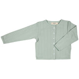 Pigeon Organics Pointelle cardigan, sea foam