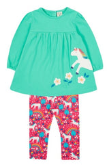 Frugi Tilly Outfit - Pacific Aqua/Wild Horses