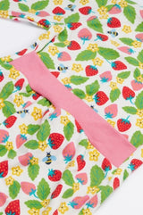 Frugi Easy Dressing Printed Babygrow - Strawberry Field