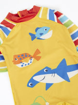 Frugi Little Sun Safe Suit - Rainbow Bright/Fish