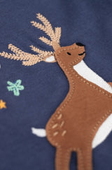 Frugi Caris Applique Top - Navy Blue/Caribou
