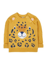Frugi Caleb Character Knit Jumper - Primrose/Leopard