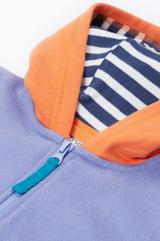 Frugi Hadley Half Zip Hoodie - Hotchpotch/Bear