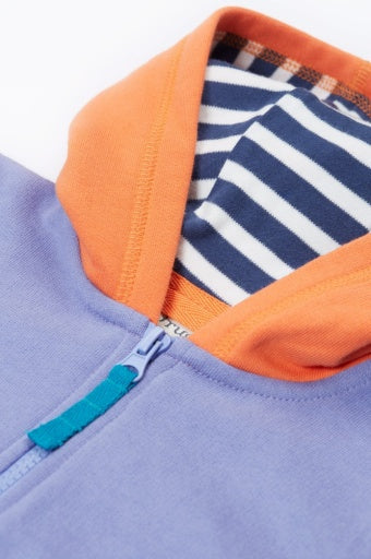 Frugi Hadley Half Zip Hoodie - Hotchpotch/Bear