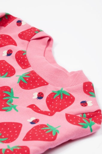 Frugi Easy On Printed Jumper - Strawberry Pals