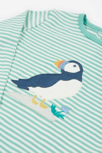 Frugi Frankie Outfit - Puffin Pals/Moss Stripe