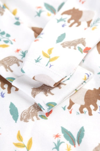 Frugi Kimono Zip Babygrow - Tapir Time