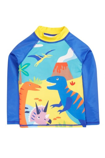 Frugi Sun Safe Rash Vest - Tropical Sea/Dino