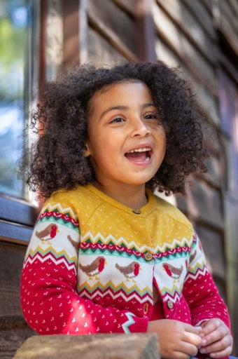 Frugi Carol Cardigan - Festive Fair Isle