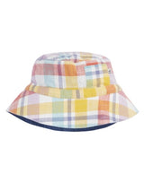 Frugi Ashley Reversible Hat - Springtime Check/Denim