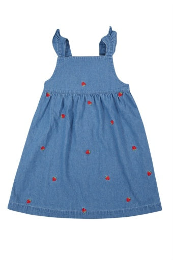 Frugi Willa Dress - Denim/Strawberry