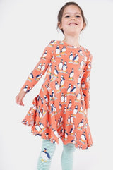 Frugi Sofia Skater Dress - Puffin Pals