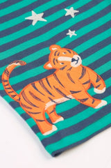 Frugi Bobby Applique Top - Iguana Stripe/Tiger