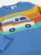 Frugi Elwood Knitted Jumper - Cobalt/Campervan