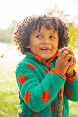 Frugi Zipped Ted Fleece Jacket - Bonfire Stars