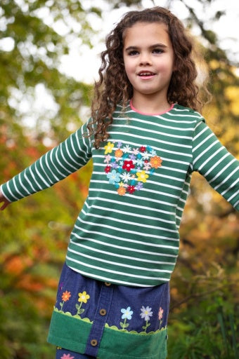 Frugi Cara Cord Skirt - Ink Blue/Flowers