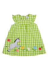 Frugi Myrtle Body Dress - Macaw/Gingham Donkey