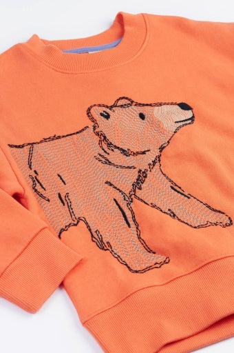 Frugi Superb Stitched Sweatshirt - Salamander/Bear