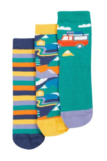 Frugi Rock My Socks 3 Pack - Alpine Adventures Multipack